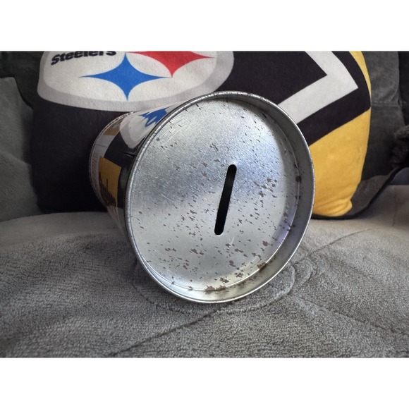 Pittsburgh Steelers Tin Can Piggy Bank 6.5 inches - Picture 5 of 9